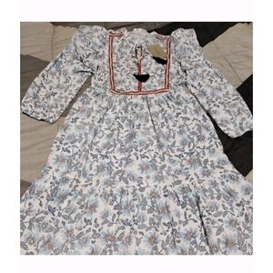 Elegant Floral 3/4 Sleeve Maxi Dress